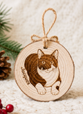 Custom pet ornament - wood slice